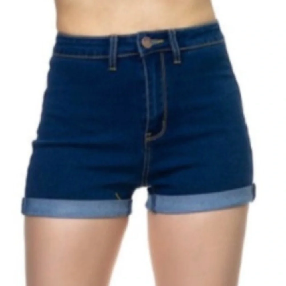 Denim Blue Stretch Cuff Jean Shorts NWT - Picture 4 of 7